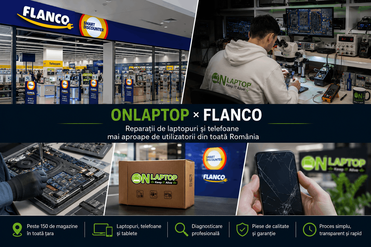 OnLaptop x Flanco: cum ajung reparațiile de laptopuri și telefoane mai aproape de utilizatorii din toată România
